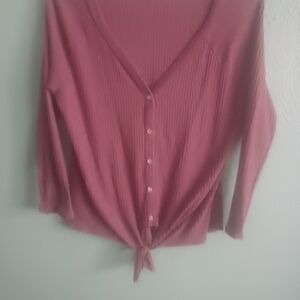 Kim & Cami Pink Button-Down Blouse